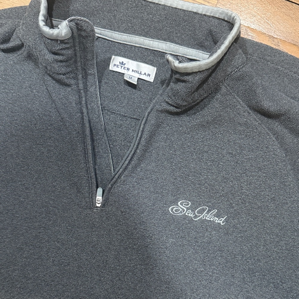 Peter Millar Charcoal Zip-Up Sweater